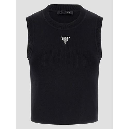 Women's Alexia Sleeveless Rib Cropped Top with Slim Fit