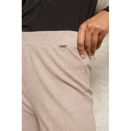Women’s Elsa Trousers with Elastic Waist and Side Metal Logo