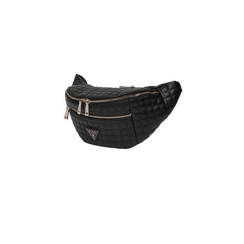 Women's Quilted Waist Bag with Double Zipper and Adjustable Strap