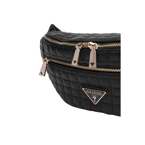 Women's Quilted Waist Bag with Double Zipper and Adjustable Strap