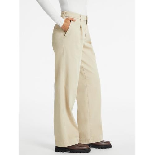 Women's Wide Leg High-Waisted Pants with Five-Pocket Design