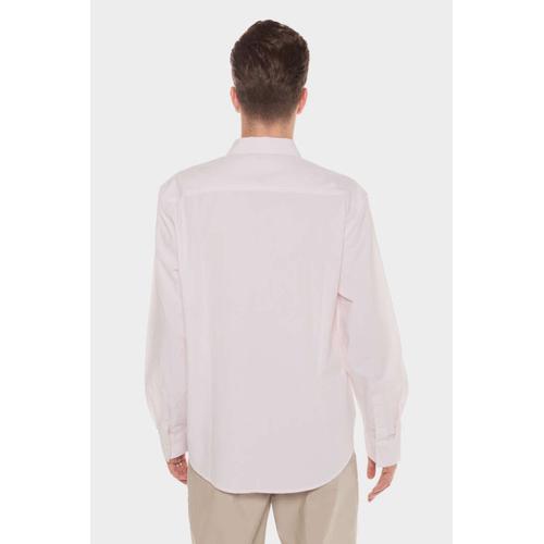 Men's Striped Pocket Shirt with Folded Collar & Logo