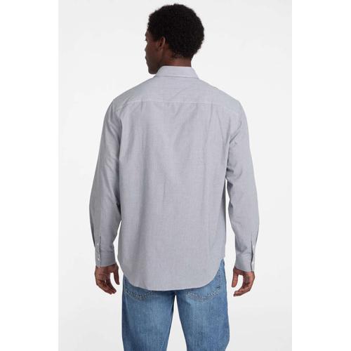 Men's Striped Pocket Shirt with Folded Collar & Logo