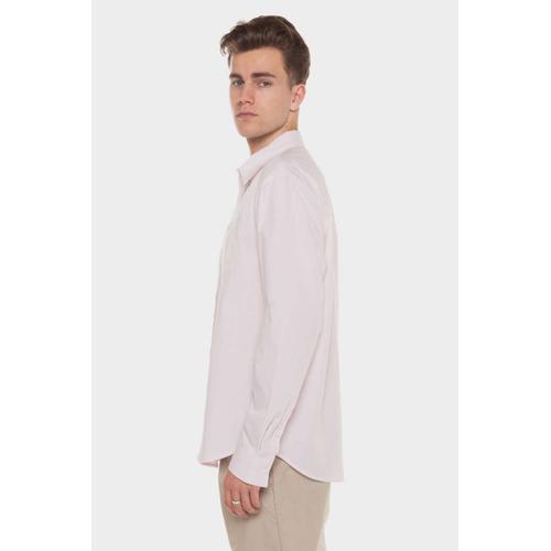 Men's Striped Pocket Shirt with Folded Collar & Logo