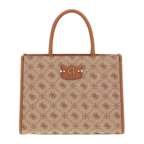 Borsa a Tracolla in Tessuto per Donna con Tasca con Cerniera sul Retro e Dettagli Metallici