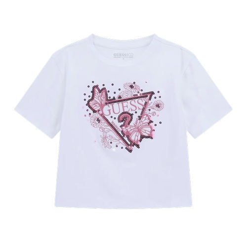 T-shirt enfant avec logo triangle à sequins et coupe ample