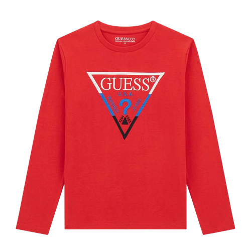 T-shirt à Manches Longues en Coton pour Enfants avec Design Triangulaire Audacieux