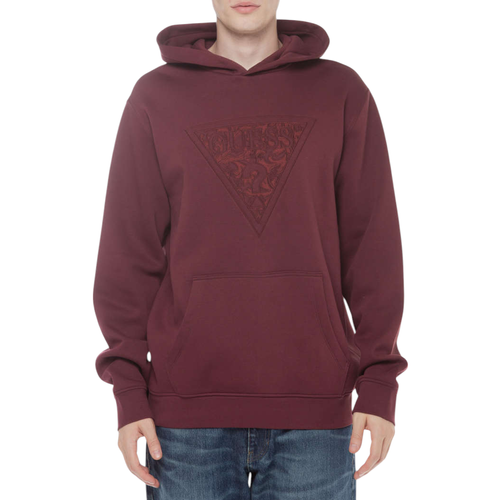 Sudadera con Capucha para Hombres con Triángulo Bordado y Logo en Relieve en el Frente