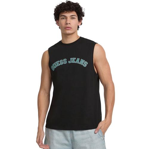 Herren Muscle Collegiate Ärmelloses Top mit Logo auf Der Brust