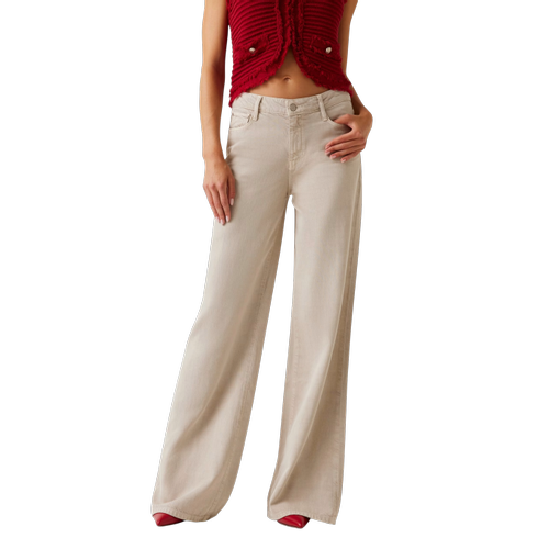 Damen Sexy Palazzo-Hose mit Triangel-Logo-Detail