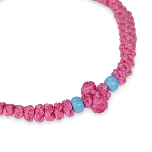 Handmade Pink Prayer Rope with 33 Prayer Knots