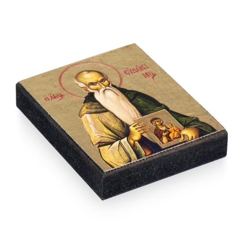 Saint Eudokimos - Icon on Canvas with Golden Background, 6 x 5 cm