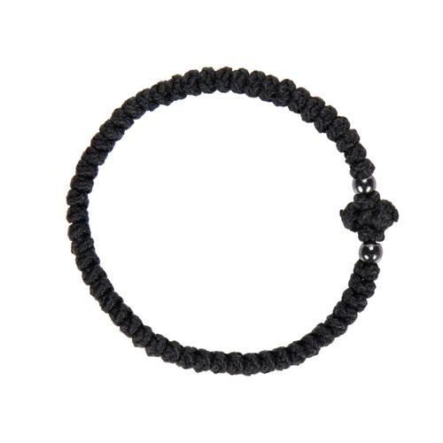 Handmade Prayer Rope with 33 Prayer Knots and Black Beads