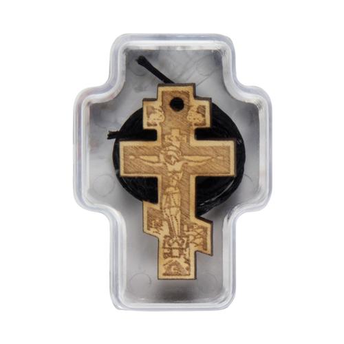 Wooden Cross Necklace Constantine the Great with Cord from Mount Athos