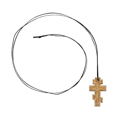 Wooden Cross Necklace Constantine the Great with Cord from Mount Athos