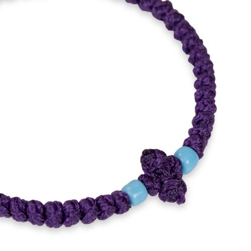 Handmade Purple Prayer Rope with 33 Prayer Knots