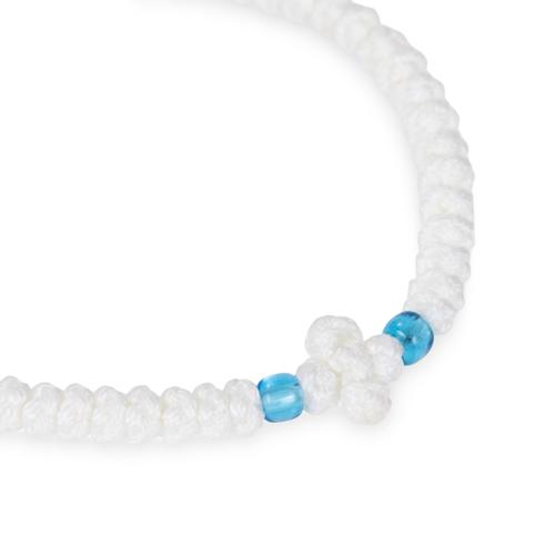 Handmade White Prayer Rope with 33 Prayer Knots