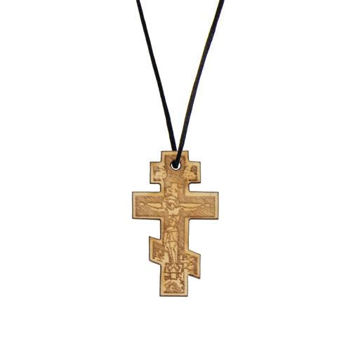 Wooden Cross Necklace Constantine the Great with Cord from Mount Athos