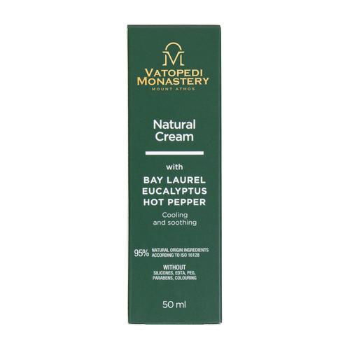 Natural Cream with Bay Laurel, Eucalyptus and Hot Pepper from Mount Athos  - 50ml