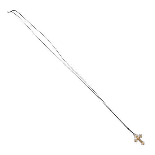 Wooden Cross Necklace with Cord from Mount Athos, Grey Cover