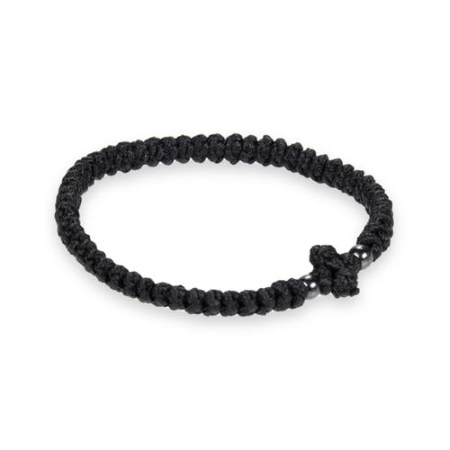 Handmade Prayer Rope with 33 Prayer Knots and Black Beads