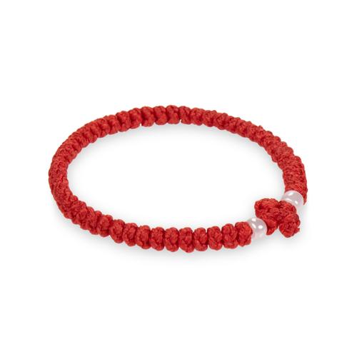 Handmade Red Prayer Rope with 33 Prayer Knots