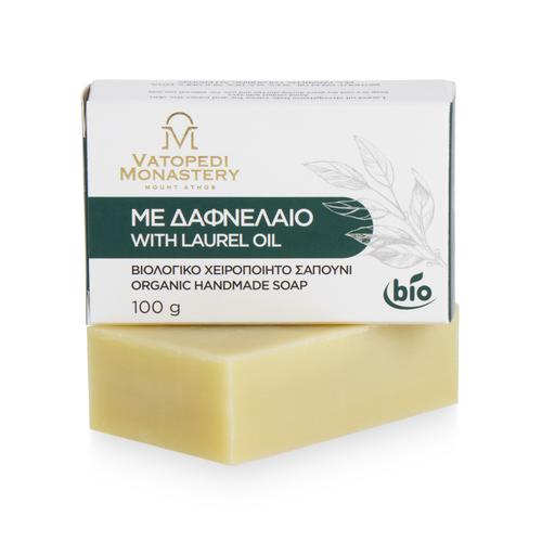 Organic Handmade Soap with Laurel Oil from Mount Athos - 100g