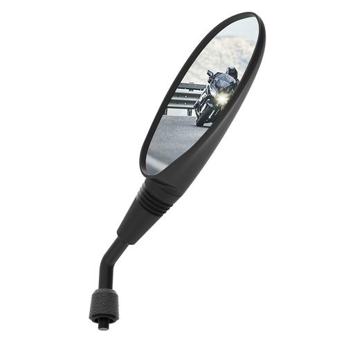 Left-Sided Motorcycle Mirror – M10x1.25mm Right-Sided Thread, Black for Clear Visibility