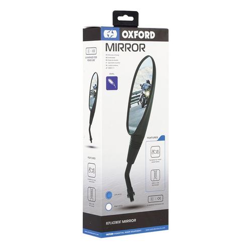 Left-Sided Motorcycle Mirror – M10x1.25mm Right-Sided Thread, Black for Clear Visibility