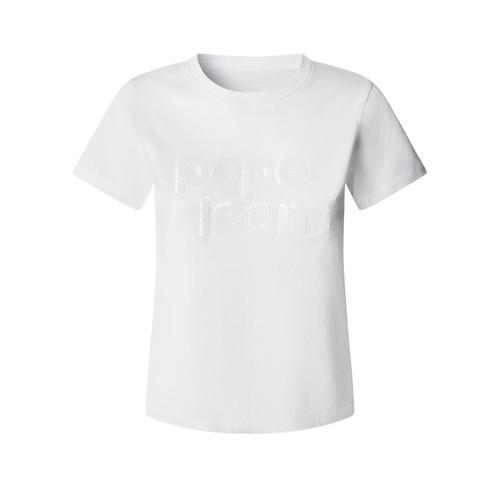 Women’s Short Sleeve Cotton T-Shirt with Ribbed Crew Neck & Logo