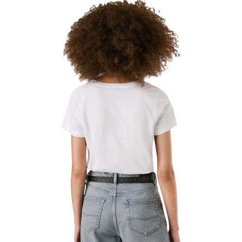 Women’s Short Sleeve Cotton T-Shirt with Ribbed Crew Neck & Logo