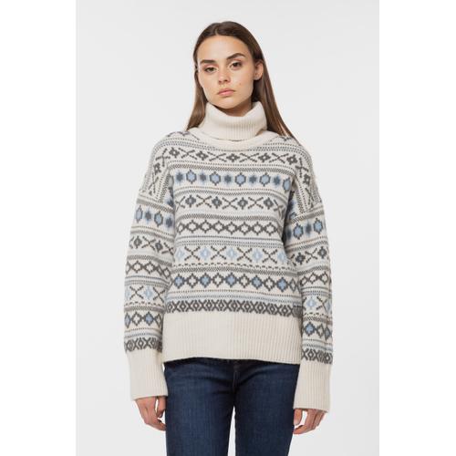 Women's Elsa Knitted Turtleneck Sweater with Jacquard Print