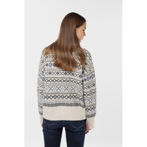Women's Elsa Knitted Turtleneck Sweater with Jacquard Print