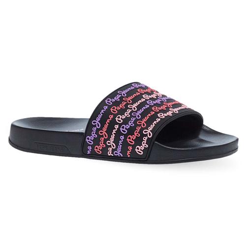 Women’s Slides with Anatomical Sole and Logo Strap Pattern