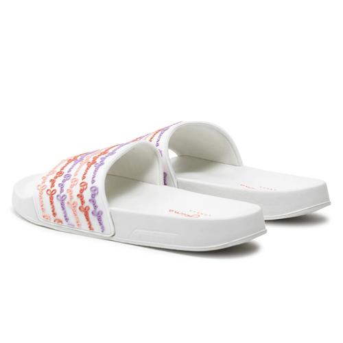 Women’s Slides with Anatomical Sole and Logo Strap Pattern