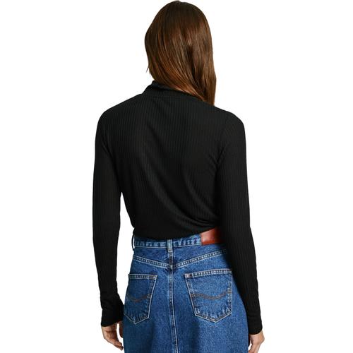 Women's Flory Long Sleeve Top with Ribbed design & High Neck