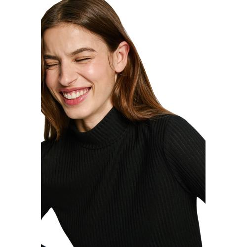 Women's Flory Long Sleeve Top with Ribbed design & High Neck