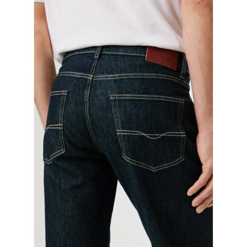 Men’s Cash Regular Fit Dark Denim Jeans with Stretch Cotton Fabric