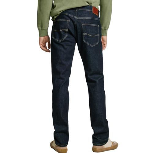 Men's Stretch Denim Trousers with Button and Zip Closure