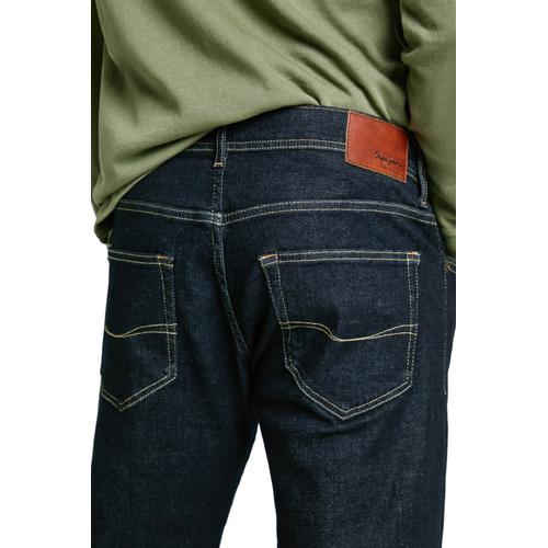 Men's Stretch Denim Trousers with Button and Zip Closure