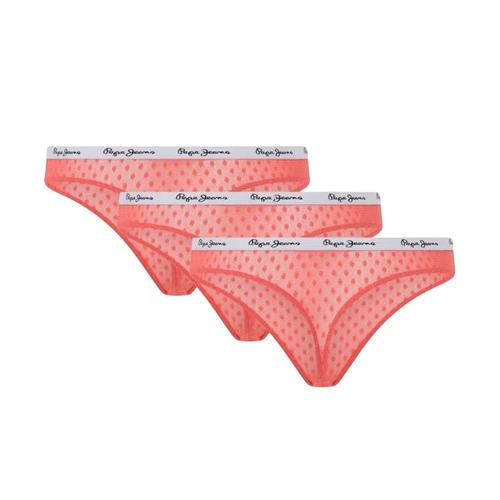 Women’s Polka Dots Mesh Thongs and Logo Waistband