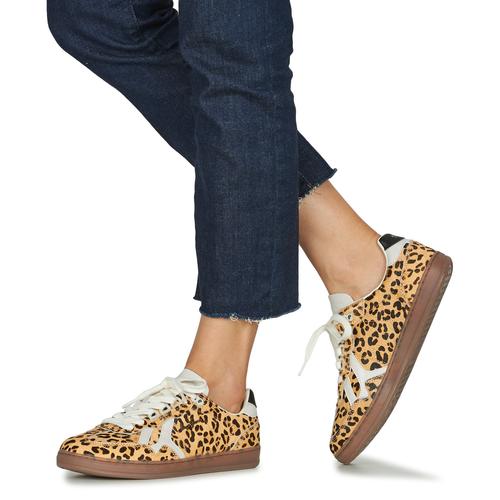 Women's Ball Top Sneakers with Animal Print Details