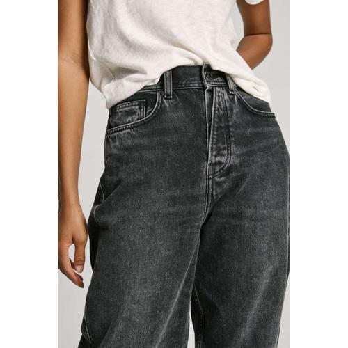 Women's Barrel Loose Fit High-Waist Tapered Leg Jeans in Grey Wash