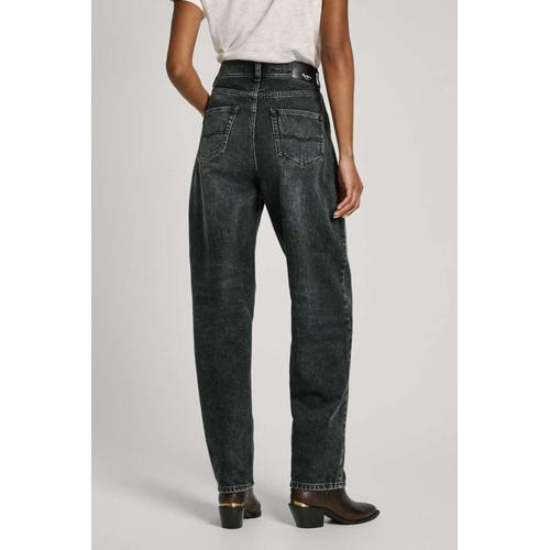 Women's Barrel Loose Fit High-Waist Tapered Leg Jeans in Grey Wash