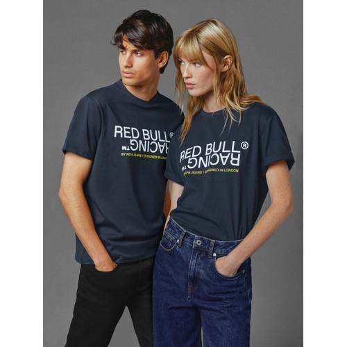 Unisex Red Bull Racing Printed T-Shirt with Crew Neck and Logo Detail