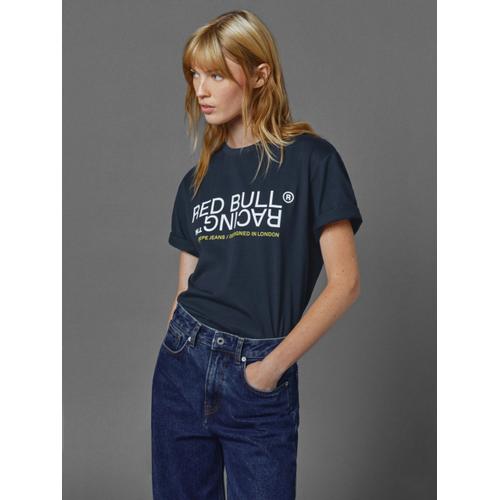 Unisex Red Bull Racing Printed T-Shirt with Crew Neck and Logo Detail