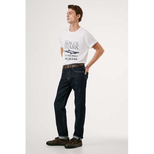 Men's Cash Straight Fit Mid-Rise Jeans with Contrast Colour Stitching