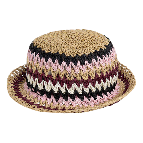 Cappello Nirva da Donna a Forma Rotonda con Dettagli a Righe