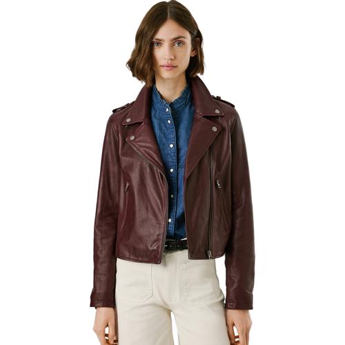 Women’s Silvia Jacket with Zip Closure and Leather Texture