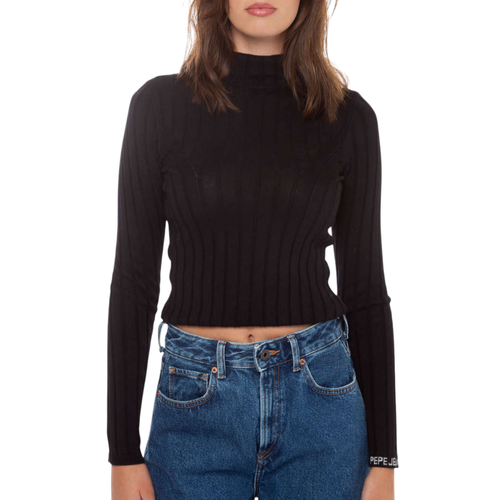 Top de manga larga para mujer Izabel con cuello alto acanalado